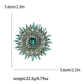 Elegante spilla a girasole verde con pietra taglio smeraldo e cristalli luccicanti - Verde