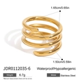 Waterproof gold spiral stainless steel ring with 1.65cm diameter and 6.7g weight - Gold Triple Layer Spiral
