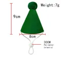 Green felt dog birthday hat with white pom-pom and adjustable chin strap, 9cm height - Green Birthday Hat