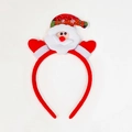 Christmas headband featuring a plush Santa Claus with red and white plaid hat decoration - 15# Plaid Santa Claus