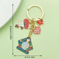 Golden Mother's Day keychain with MOM flower, heart, and butterfly enamel charms, 8.6cm - Heart Rose Mother (ER1547)