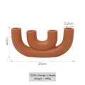 Modern orange U-shaped ceramic candle holder with four slots for geometric home decor - 13205 Orange 4 Heads Short