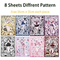 Set of 8 gothic anime decorative stickers 16x11cm for DIY journals and scrapbooking - Little Devil Angel (Gothic Style)