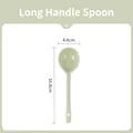 Pale green ceramic long handled spoon for dessert, size 16.8cm with hanging hole - 16.8cm Twisted Spoon / Green Glaze
