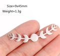Silver stainless steel moon and sun pendant connector for jewelry making, 9x45mm size - Moon Phase Connector / Steel