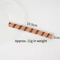 Realistic chocolate PVC wafer roll 10.5cm macro fake snack food prop in brown - Brown Striped Chocolate Stick