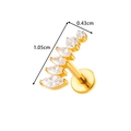 Labret en titane G23 doré avec zircons en marquise incurvés et fond plat - Zircon en Arc - Or (T2543-4#金)