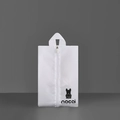 White portable travel shoe bag with cartoon bulldog print and sturdy top handle - White Shoe Bag