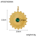 Pendentif soleil doré avec malachite, dimensions 2,2 cm de hauteur et 2,0 cm de largeur - AP35074D0W4 (Vert Malachite)