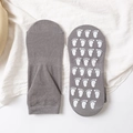 Adult grey low-cut non-slip yoga socks with white footprint patterns on the grip sole - Adult Size (EU 35-42) / Dark Gray