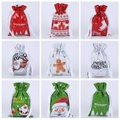 Varietà di sacchetti regalo natalizi con coulisse e motivi di Babbo Natale e renne - 96 Pezzi / 9 Stili Misti