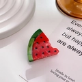 Süße Haarklammer in Wassermelonen-Form aus Acetat mit rot-grünem Perlglanz-Finish - Wassermelone