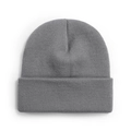 Classic neutral grey ribbed knit beanie with wide fold-over cuff in a minimalist design - One Size / Blue Gray