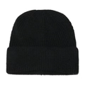 Dettaglio della trama a maglia a coste nere del berretto invernale con risvolto - M(56-58cm) / Nero