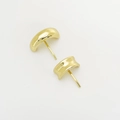 Close-up of golden curved bean stud earrings with a polished finish and smooth surface - Stud Earrings / Gold