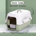 Grande cage de transport verte et blanche pour animaux avec porte en métal robuste - Grand de base-Sans lucarne (57x33x37cm) / Vert