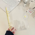 Transparent 6-ring A5/A6 PVC binder cover with bright yellow spine and metal rings - A5 / Milky Yellow