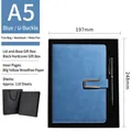 Blue A5 notebook set with U-shaped buckle, black metal pen, and premium gift box - Blue Metal Buckle Hard Box Set