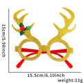 Christmas reindeer horn party glasses in gold glitter and red frame with size dimensions - Long Antler Berry Frame