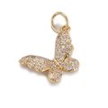 Exquisite gold-plated butterfly pendant with sparkling rhinestones for DIY jewelry - CX136-2 Hollow Butterfly