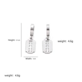 Detailed view of punk style blade drop earrings with dimensions of 3.1cm height and 1cm width - Blade / Silver