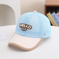 Sky blue mesh breathable baseball cap with HELLO patch and contrast visor for kids - Kids Size / Sky Blue