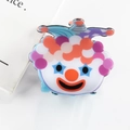 Colorful cartoon clown hair claw clip in purple, red and blue with star-shaped eyes design - Clown Style A (Purple Hat) (D22-1-16)
