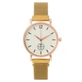 Fashion rose gold quartz watch for women with magnetic mesh strap and numeric dial - Gold