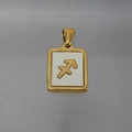 18K gold plated stainless steel Sagittarius zodiac necklace with white shell inlay - Sagittarius