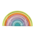 Colorful 12-piece rainbow wooden stacking blocks for toddler early learning - 12pcs Set / Large Pine Rainbow (Macaroon)