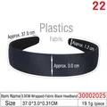 Minimalist 3cm wide black fabric covered plastic headband for DIY hair accessories - 3.0CM Fabric Wrapped Black