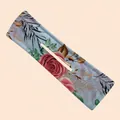 Floral print hair bun maker with light blue rose pattern and 34cm long ribbon design - 7# Light Blue Rose