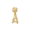 Macro shot of gold bubble letter A pendant with polished 18k gold plated surface - Letter A / Pendant Only (Without Chain)