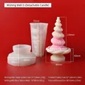 Spiral cone candle silicone mold set with base for DIY scented wax making - Split Combo D
