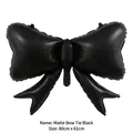 Matte black bow tie aluminum foil balloon for party decoration, 80cm x 61cm size - Matte Black
