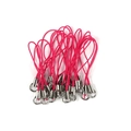 Rose red nylon mobile phone lanyards with silver metal rings for DIY accessories - Rose Red
