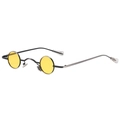 Lunettes steampunk rondes avec monture gris anthracite et verres jaune vif - Monture Gris Anthracite Verres Jaunes