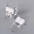 Elegant white floral earrings with crystal drop on s925 silver needle display card - 4*5.5cm Rounded Card (Hook Style) + Bag