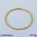 Minimalist 18k gold plated stainless steel U-link chain bracelet for women 190mm - 190mm x 4mm / Gold