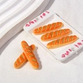 Miniature resin baguette bread models for dollhouse decoration on a white tray - Matcha Chocolate Baguette / Small (3x0.7cm)