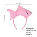 Cute pink fish headband for costume cosplay featuring shimmering silver sequins and plush fabric - 3D Pink Goldfish
