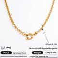 18K vergulde roestvrijstalen grove schakelketting, waterdicht en hypoallergeen - Gouden Grove Schakelketting (XL31408)