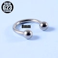 G23 titanium horseshoe piercing ring in silver finish with 8mm inner diameter - Horseshoe Ring (8mm)