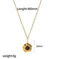 Dettaglio della collana a fiore con lunghezza 480mm, ciondolo 16mm e peso di 6g - Stile fiore nero (TN3458-BK)