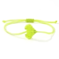 Bracciale intrecciato a mano verde neon con ciondolo a cuore e nodo scorrevole regolabile - Verde fluorescente (X-B25021903G)