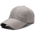 Berretto da baseball grigio melange da uomo con ricamo Spirit e design a sei pannelli - Regolabile / Beige
