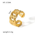 Adjustable golden stainless steel ring featuring a classic 9mm wide cuban link chain design - Adjustable Open / Gold