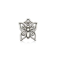 Hollow butterfly charm in antique silver finish for DIY jewelry and earring making - 8055-11x13mm-0.6g Butterfly