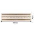 30x180cm beige and brown bohemian table runner with geometric patterns and tassels - 30x180cm / Three Jute Ropes Table Runner