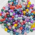 Mix of 10mm multi-color cracked glass beads for DIY jewelry making in a white bowl - Single Color Mix